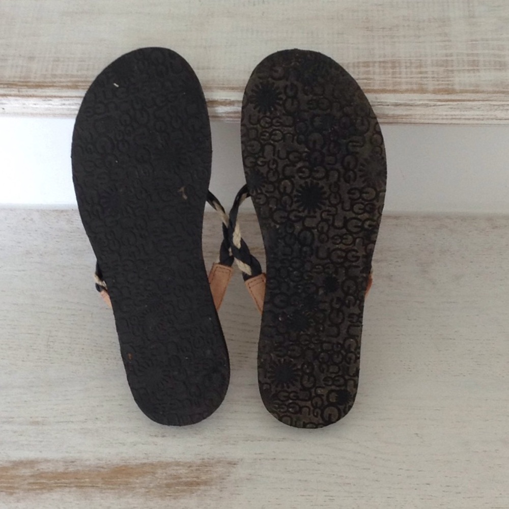 Ugg Navie braided leather flip flops - Picture 3 of 3